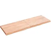 vidaXL Wastafelblad 120x40x(2-4) cm behandeld massief hout lichtbruin