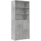 vidaXL Hoge kast 80x42,5x249 cm bewerkt hout betongrijs
