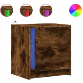 vidaXL Nachtkastjes met LED 2 st bewerkt hout gerookt eikenkleurig