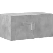 vidaXL Opbergkast 80x42,5x225 cm bewerkt hout betongrijs