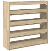 vidaXL Schoenenrek 80x25x81 cm bewerkt hout sonoma eikenkleurig