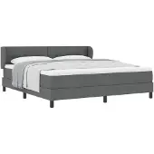 vidaXL Boxspring bed met hoofdeinde Donkergrijs 180 x 200 cm Stof