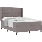 vidaXL Boxspringbed met matras, taupekleurig, 140 x 200 cm, met stoffen bekleding