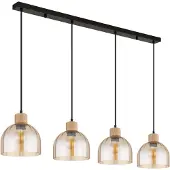 Globo 4-lichts hanglamp Swanson zwart