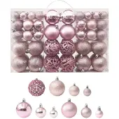 vidaXL 100-delige Kerstballenset roze