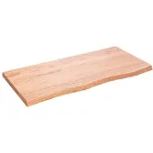 vidaXL Tafelblad 100x50x(2-4)cm behandeld massief eikenhout lichtbruin