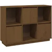 vidaXL Dressoir, honingbruin, 110,5 x 35 x 80 cm, massief grenenhout