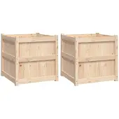 vidaXL Plantenbakken 2 st cm massief grenenhout