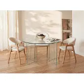Vente-unique Eettafel ADAMO - 4 personen - Gehard glas