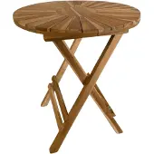 Axi Gia Teak Tuintafel Rond – 60 x 60 x 75 cm – Opklapbaar – Ronde Klaptafel – Houten Tuintafel - Bruin - Voor 2 Personen - Voor Tuin, Terras en Balkon