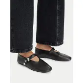 Tommy Hilfiger Ballerina met riempjes 'Pointed Toe Buckle' zwart