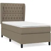 vidaXL Boxspring met matras stof taupe 90x190 cm