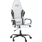 vidaXL Gamingstoel, wit en zwart, kunstleer