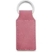 Combicraft Blanco leren sleutelhanger rechthoek 33x70mm roze - 10 stuks