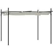vidaXL Pergola met schuifdak, crème, 295x292x230 cm