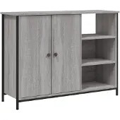 vidaXL Dressoir 100x33x75 cm bewerkt hout grijs sonoma
