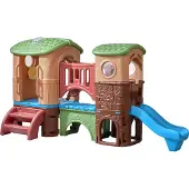 Step2 Clubhouse Climber Speeltoestel met 2 glijbanen, klimladder en kruiptunnel | Speeltoren van plastic / kunststof voor tuin / buiten