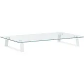vidaXL Monitorstandaard 60x35x8 cm gehard glas en metaal wit