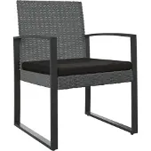 vidaXL Tuinstoelen 2 st polypropeen rattan donkergrijs