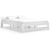 vidaXL Massief houten bed, wit, grenen, 180x200 cm