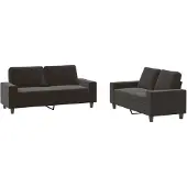 vidaXL 2-delige Loungeset stof zwart