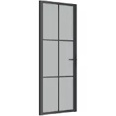 vidaXL Binnendeur 76x201,5 cm matglas en aluminium zwart