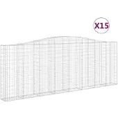 vidaXL Schanskorven 15 st gewelfd 400x30x140/160 cm ijzer
