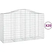 vidaXL Schanskorven 20 st gewelfd 200x50x120/140 cm ijzer
