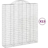 vidaXL Schanskorven 13 st gewelfd 200x50x220/240 cm ijzer