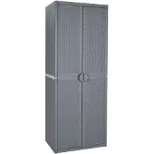 vidaXL Tuinkast 65x45x172 cm PP rattan grijs