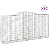 vidaXL Schanskorven 30 st gewelfd 300x50x140/160 cm ijzer