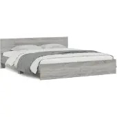 vidaXL Bedframe met hoofdeinde grijs sonoma eikenkleurig 180x200 cm
