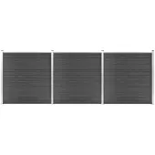 vidaXL Schuttingpanelenset 526x186 cm HKC zwart