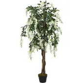 vidaXL Kunstboom wisteria 560 bladeren 80 cm groen en wit