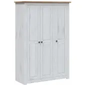 vidaXL Kledingkast Panama Range 118x50x171,5 cm grenenhout wit