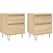 vidaXL Nachtkastjes 2 st 40x35x50 cm sonoma eikenkleurig