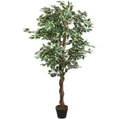 vidaXL Kunstplant ficus 756 bladeren 150 cm groen