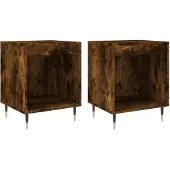 vidaXL Nachtkastjes 2 st 40x35x50 cm bewerkt hout gerookt eikenkleurig