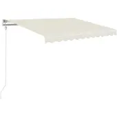 vidaXL Luifel handmatig uittrekbaar met LED 350x250 cm crèmekleurig
