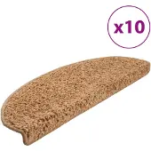 vidaXL Trapmatten 10 st 65x21x4 cm Beige Halfrond Groot