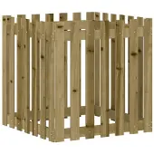 vidaXL Plantenbak met hekontwerp 70x70x70 cm geïmpregneerd grenenhout