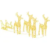 vidaXL Kerstdecoratie rendieren en slee 280x28x55 cm acryl