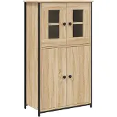 vidaXL Hoge kast 62x32x106,5 cm bewerkt hout sonoma eikenkleurig