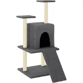vidaXL Kattenmeubel met sisal krabpalen 110 cm donkergrijs