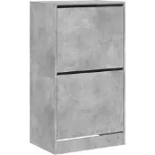 vidaXL Schoenenkast met 2 klaplades 60x42x108 cm betongrijs
