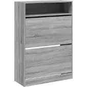 vidaXL Schoenenkast met 2 klaplades 80x34x116 cm grijs sonoma