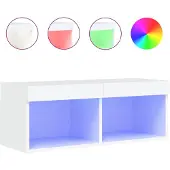 vidaXL Tv-meubel met LED-verlichting 80x30x30 cm wit
