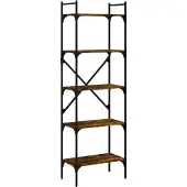 vidaXL Boekenkast 5-laags 56x31,5x174 cm bewerkt hout gerookt eiken