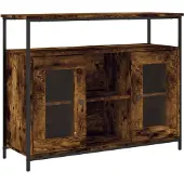 vidaXL Dressoir, gerookt eikenfineer, 100x35x80 cm, houtvezelplaat