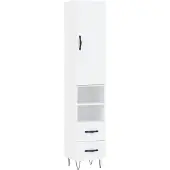 vidaXL Hoge kast, wit, 34,5 x 34 x 180 cm, houtvezel
